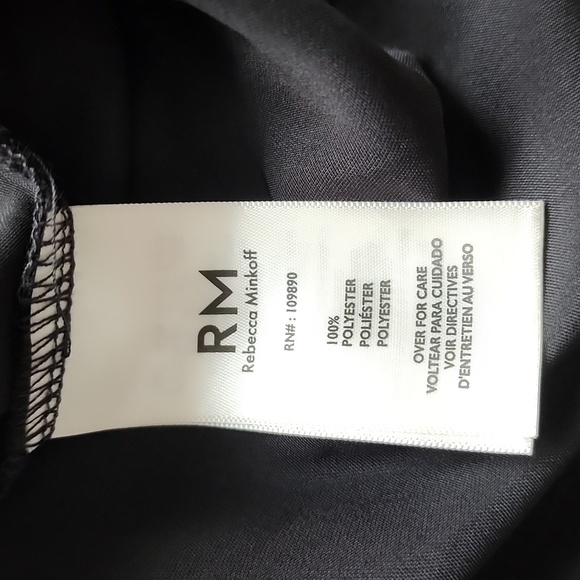 RM‎ REBECCA MINKOFF Black Satin Midi Skirt Women's Large NWT - Picture 4 of 6